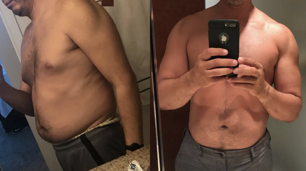 Before and after: Peptide Therapy & Body Composition at Rewind Anti-Aging of Miami
