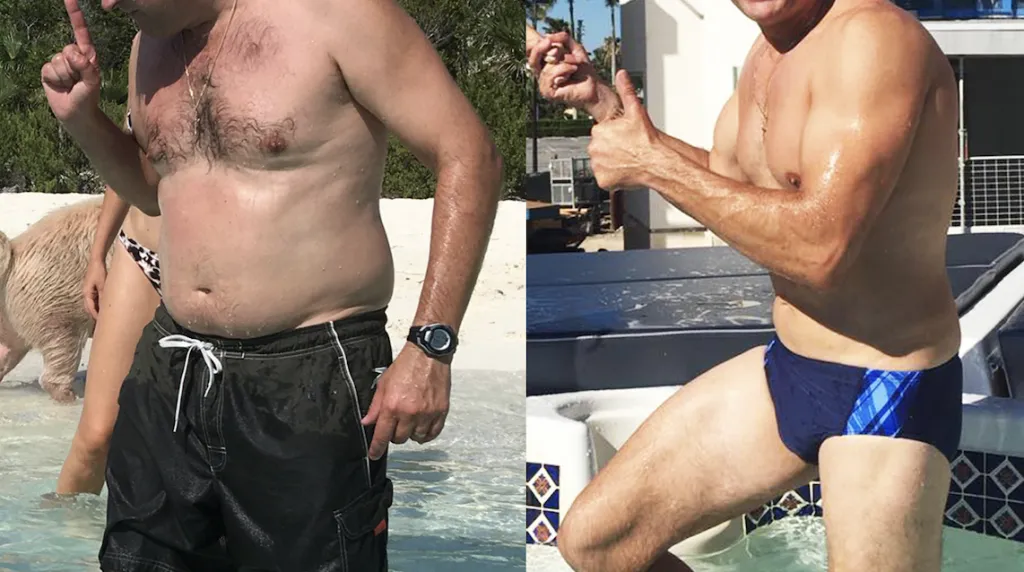 Before and after: Testosterone & Peptide Protocol at Rewind Anti-Aging of Miami