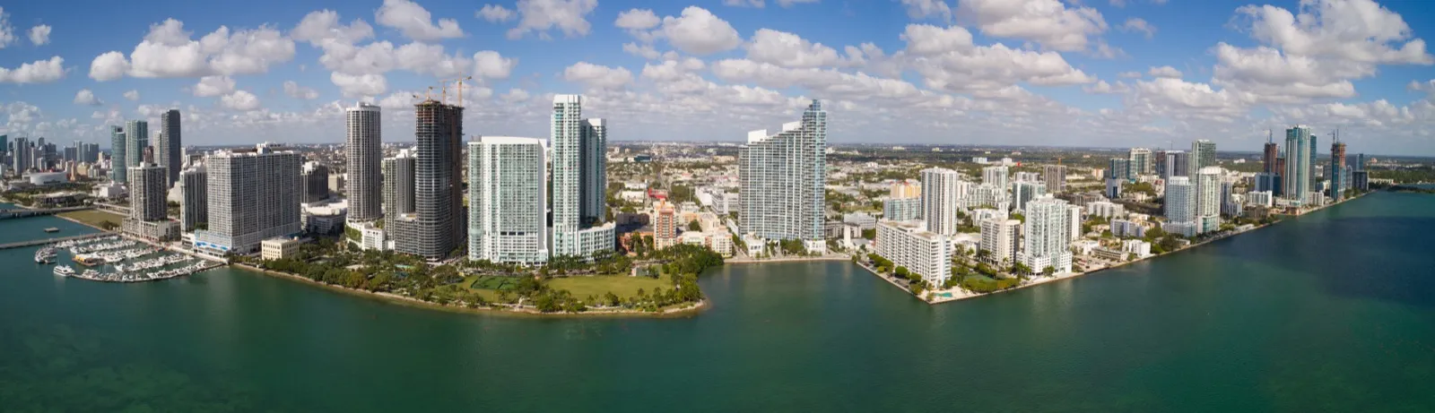 Aerial view of Miami showing the neighborhoods Rewind Anti-Aging serves