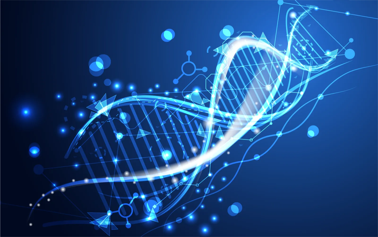 DNA helix representing the science behind peptide therapy at Rewind Anti-Aging Miami