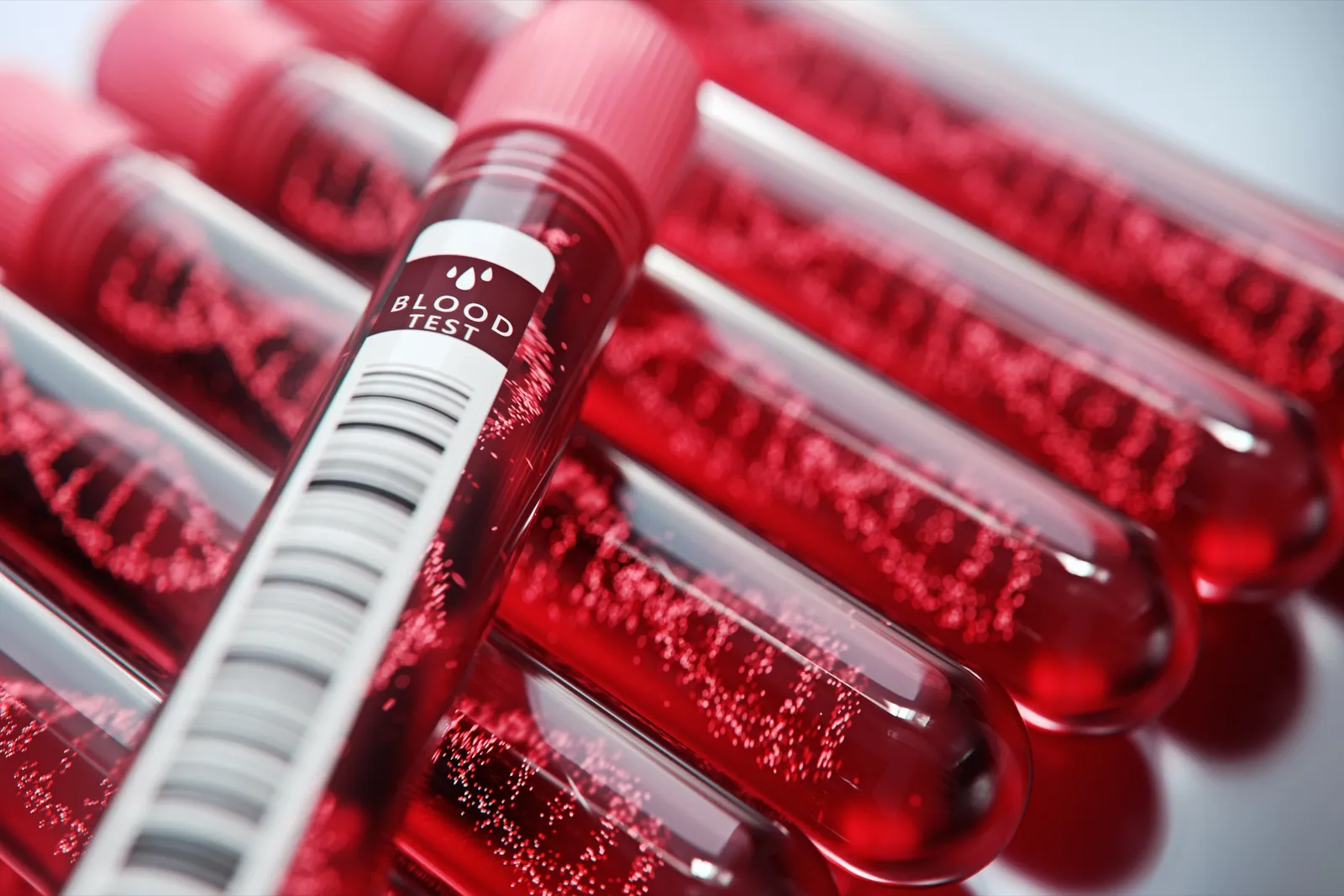 Comprehensive blood test tubes for executive lab panel at Rewind Anti-Aging Miami